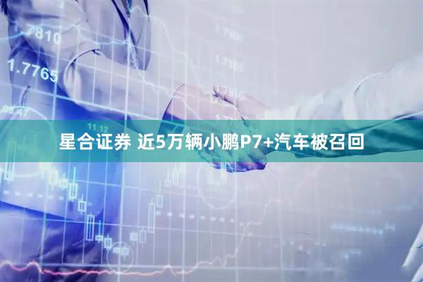星合证券 近5万辆小鹏P7+汽车被召回