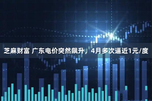芝麻财富 广东电价突然飙升，4月多次逼近1元/度